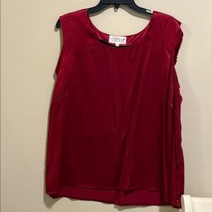 Lily Taylor Rich Red Silk Blouse Size 18